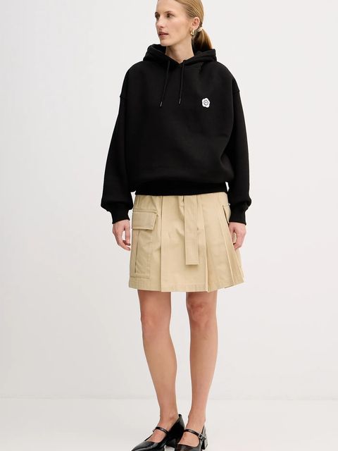 Kenzo bluza bawełniana Boke Flower 2.0 damska kolor czarny z kapturem z aplikacją FF52SW1754MB.99J