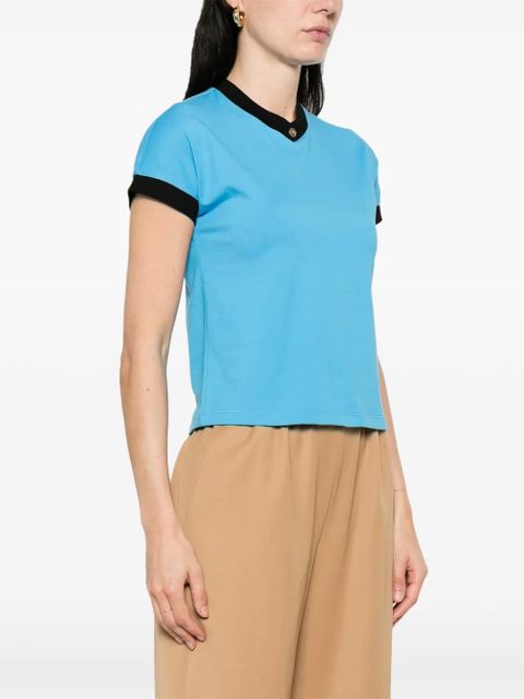 Versace trim-detail T-shirt - Blue
