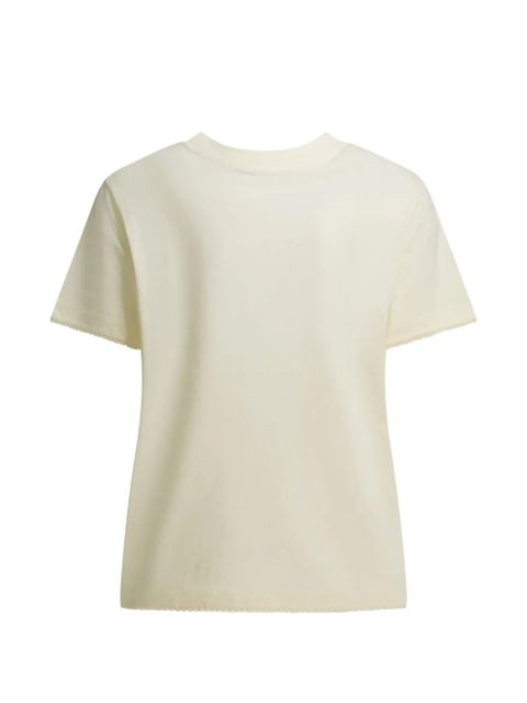 Moncler logo-patch scalloped-trim T-shirt - Neutrals - zdjęcie produktu nr 2