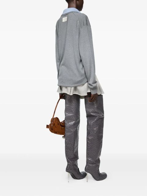 Acne Studios polo-neck knitted polo top - Grey