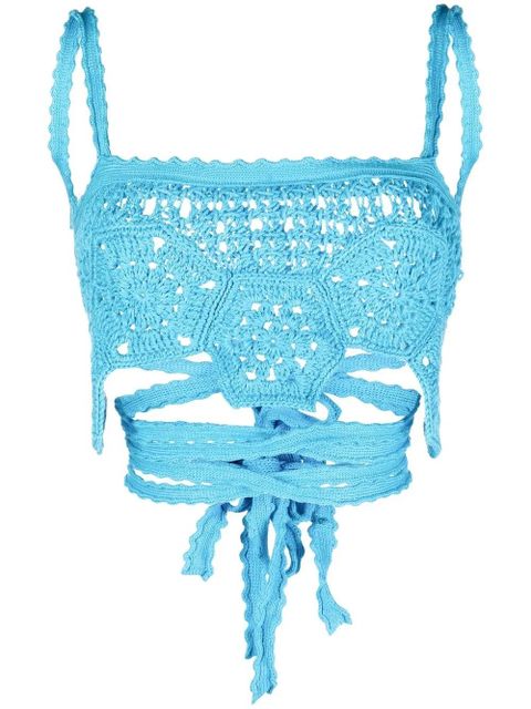 Alanui Blooming Flowers top - Blue - zdjęcie produktu nr 1