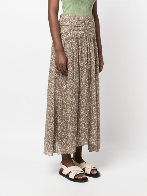 MARANT ÉTOILE graphic-print skirt - Green