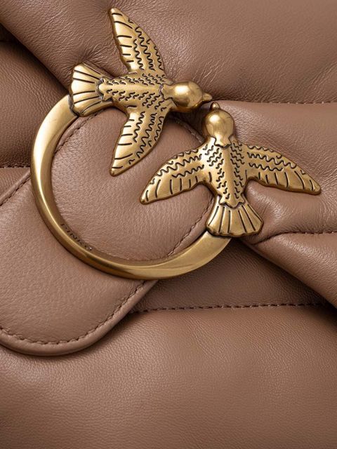 Pinko torebka skórzana kolor brązowy 100037.A0F2