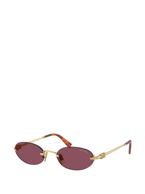 Miu Miu Eyewear oval-frame sunglasses - Gold - zdjęcie produktu nr 2
