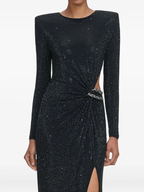 Self-Portrait rhinestone-embellished maxi dress - Black