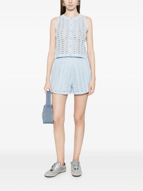 SANDRO buttoned crochet top - Blue - zdjęcie produktu nr 2