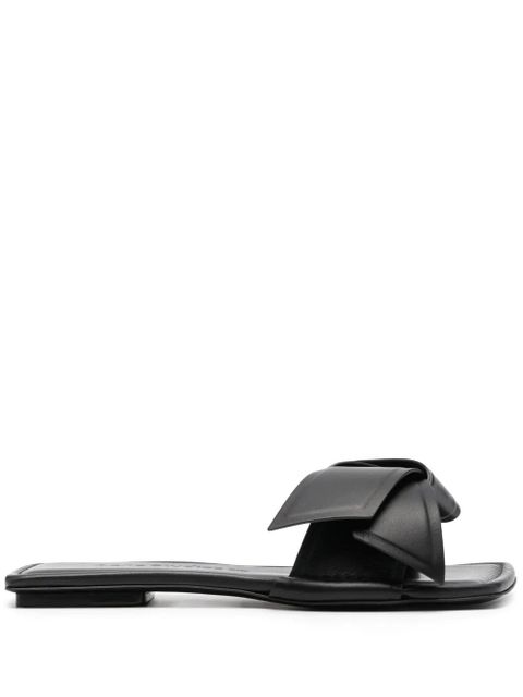 Acne Studios bow-detailing leather slides - Black - zdjęcie produktu nr 1
