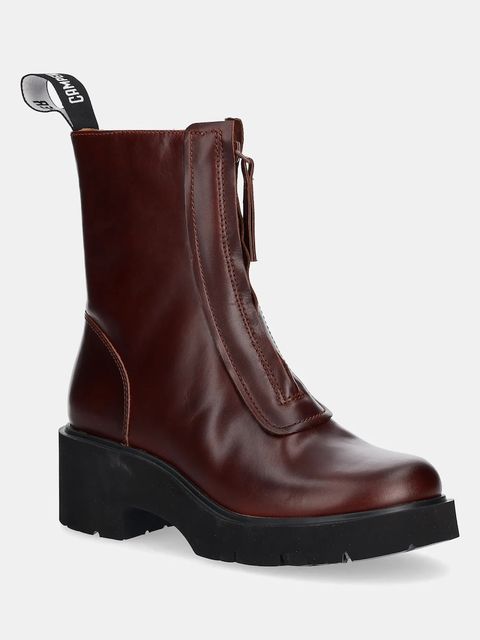 Camper botki skórzane Milah damskie kolor brązowy na płaskim obcasie K400776-007 - zdjęcie produktu nr 1