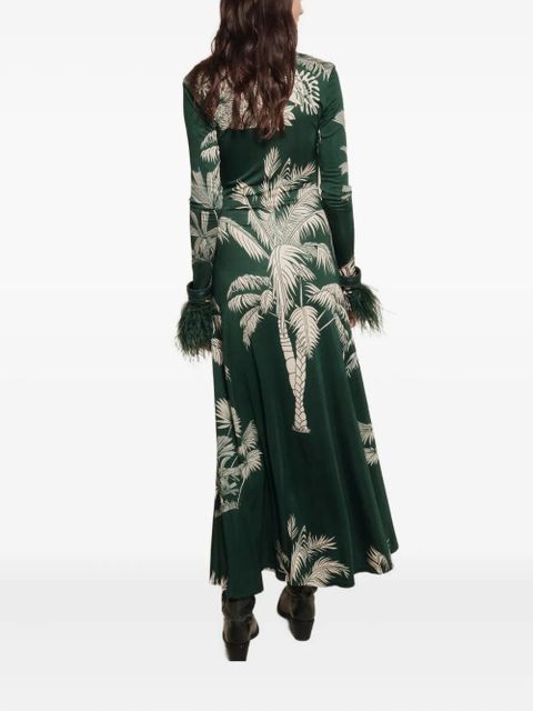 Johanna Ortiz Alma Bordada printed dress - Green
