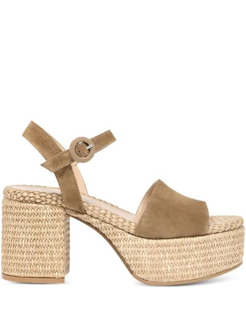 Gianvito Rossi 75mm Carol buckle-suede sandals - Brown - zdjęcie produktu nr 1