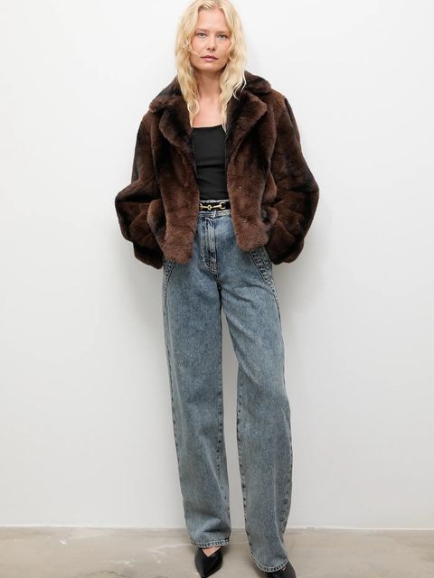 Answear.LAB kurtka kolor brązowy przejściowa