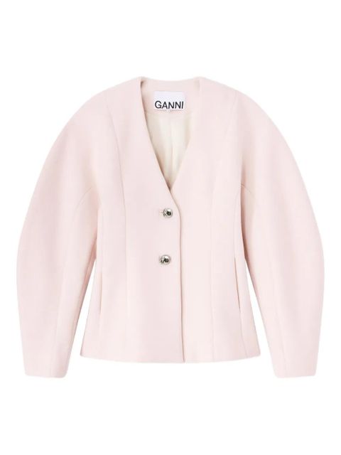 GANNI button V-neck jacket - Pink - zdjęcie produktu nr 1