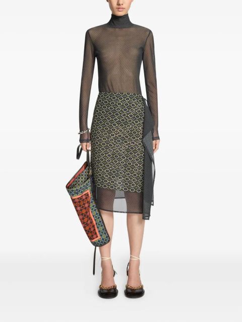 DRIES VAN NOTEN printed turtleneck top - Blue