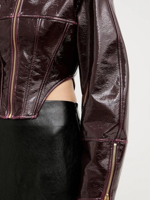 Elisabetta Franchi kurtka kolor bordowy przejściowa GB00458E2