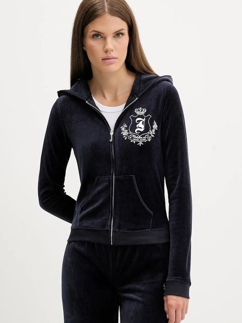 Juicy Couture bluza damska kolor granatowy z kapturem z aplikacją JCGAS225009 - zdjęcie produktu nr 1