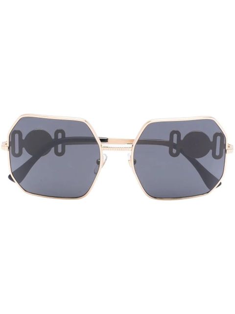 Versace Eyewear Temple hexagonal-frame sunglasses - Gold - zdjęcie produktu nr 1
