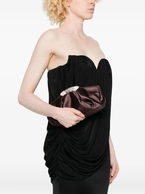 Giuseppe Zanotti crystal-embellished silk clutch - Purple