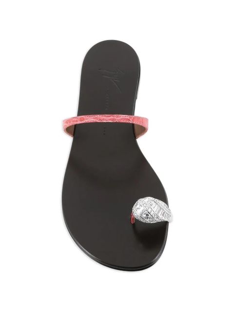 Giuseppe Zanotti crystal embellished leather sandals - Pink