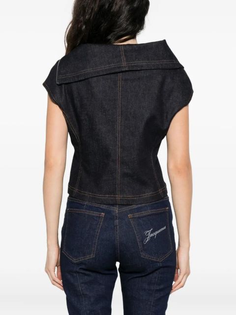 Jacquemus zip-front asymmetrical top - Blue