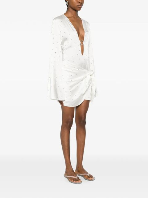 Oséree crystal-embellished wrap-design pareo - White