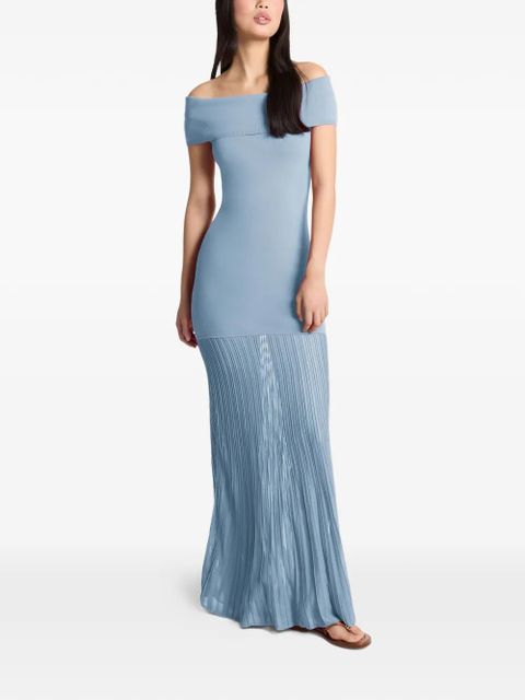 Michael Kors fold over pleated maxi dress - Blue - zdjęcie produktu nr 1