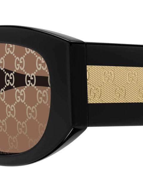 Gucci Eyewear geometric-frame pattern sunglasses - Black