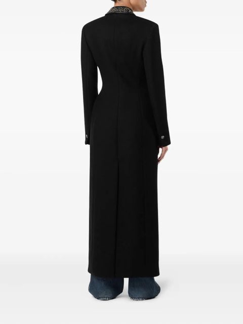 Versace embellished-collar coat - Black