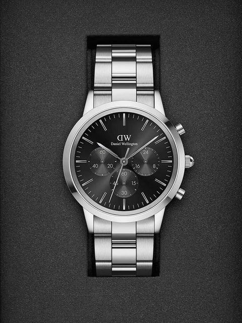 Daniel Wellington zegarek Iconic Chronograph damski kolor srebrny