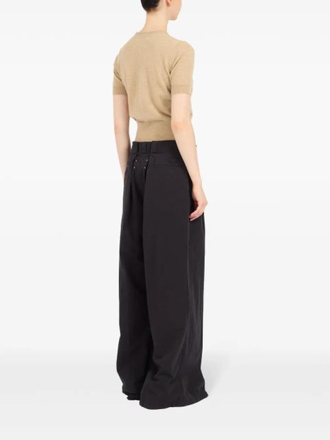 Maison Margiela four-stitch logo palazzo trousers - Black