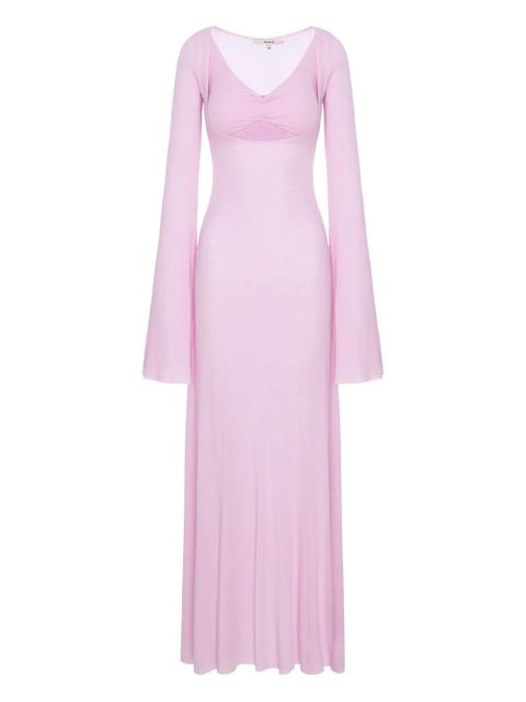 MANURÍ V-neck long-sleeve maxi dress - Pink - zdjęcie produktu nr 1