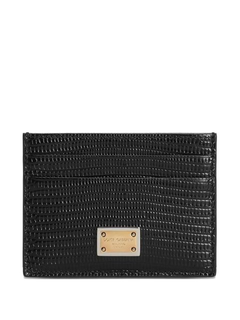 Dolce & Gabbana logo-plaque leather cardholder - Black - zdjęcie produktu nr 1