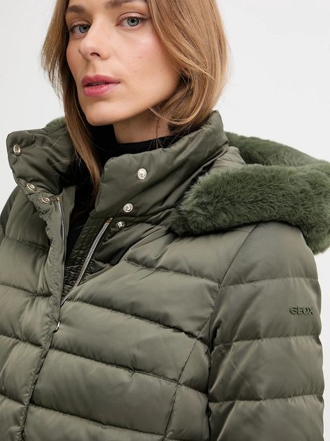 Geox kurtka puchowa BETTANIE kolor zielony zimowa W5626H T3122