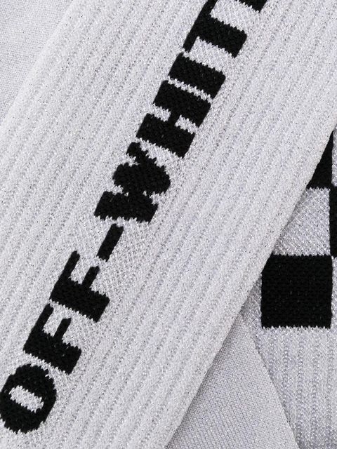Off-White check logo knit socks - Metallic - zdjęcie produktu nr 2
