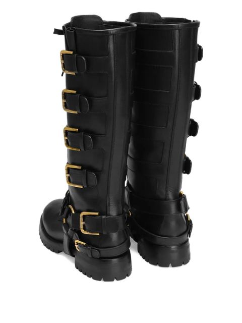 Dolce & Gabbana buckle-embellished knee-high boots - Black - zdjęcie produktu nr 2
