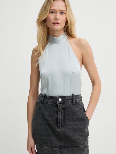 Samsoe Samsoe bluzka SARHEO damska kolor niebieski gładka F24400164