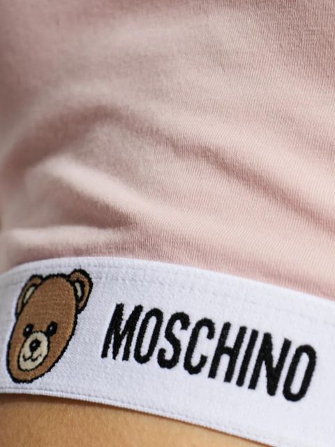Moschino logo-print cropped T-shirt - Pink