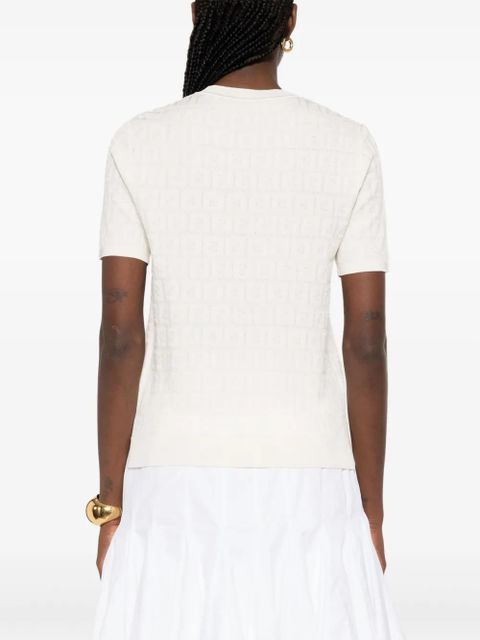 FENDI FF-jacquard T-shirt - White