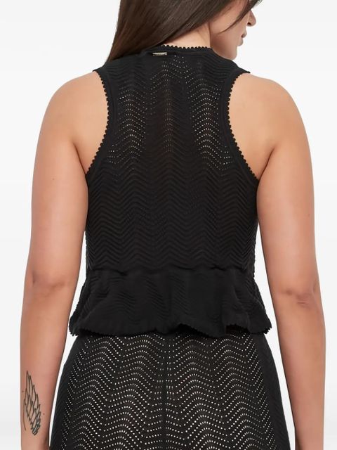 TWINSET zigzag-knit peplum tank top - Black - zdjęcie produktu nr 1
