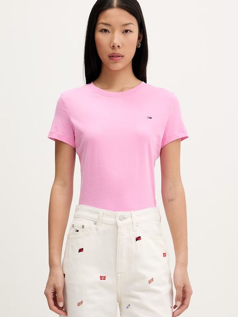 Tommy Jeans T-shirt basic damski bawełniany - zdjęcie produktu nr 2