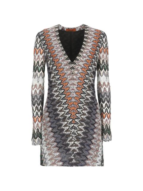 Missoni V-neck patterned dress - Blue - zdjęcie produktu nr 1