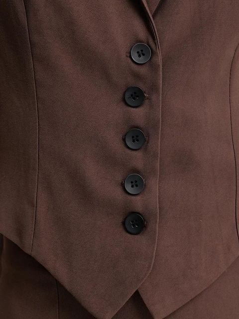 Answear.LAB kamizelka i spódnica damski kolor brązowy