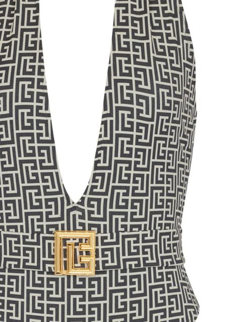 Balmain PB Labyrinth-print swimsuit - Grey - zdjęcie produktu nr 2
