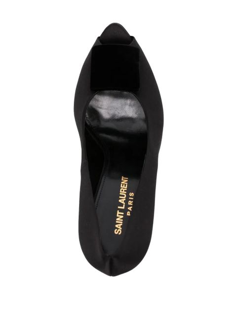 Saint Laurent 115mm peep-toe satin pumps - Black