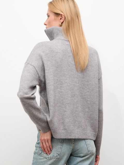 Answear.LAB sweter z kaszmirem kolor szary z golfem