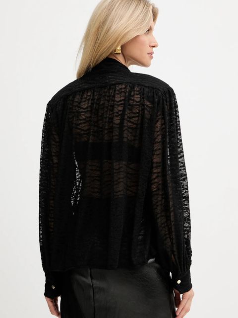 Haveone bluzka damska kolor czarny gładka CVS-P031