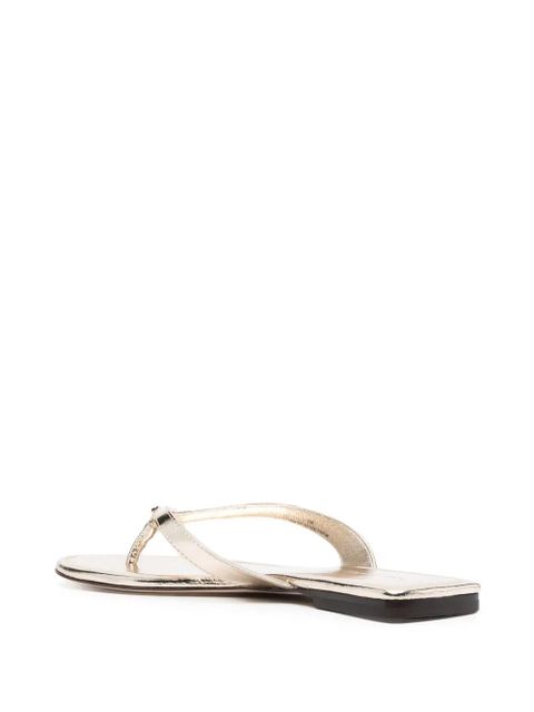 Tory Burch flat leather flip-flops - Gold