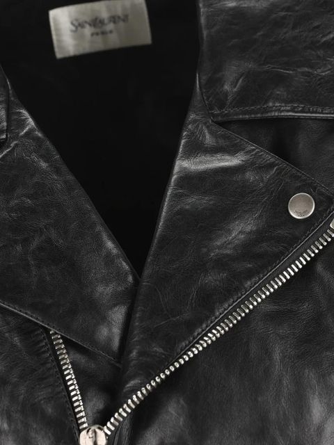 Saint Laurent leather biker vest - Black