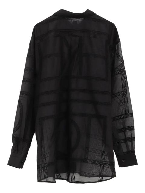 TOTEME geometric-embroidered shirt - Black - zdjęcie produktu nr 2