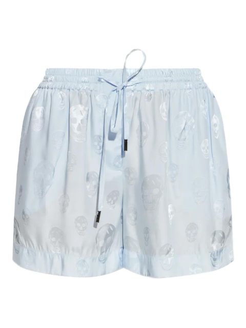 Alexander McQueen skull-print drawstring shorts - Blue - zdjęcie produktu nr 1