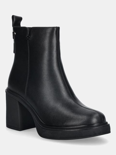 GOE botki skórzane damskie kolor czarny na słupku SS2N4154 BLACK - zdjęcie produktu nr 1